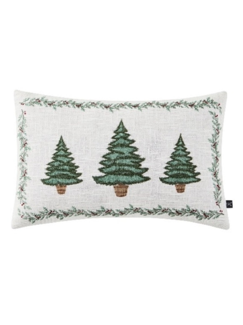 NWT. My Texas House 14" x 22" Ivory Trees Cotton Holiday Pillow